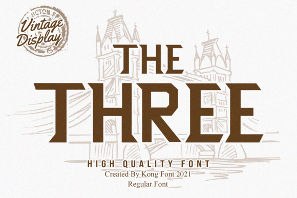 The Three: A Modern Squared Typeface for Handmade Brands
